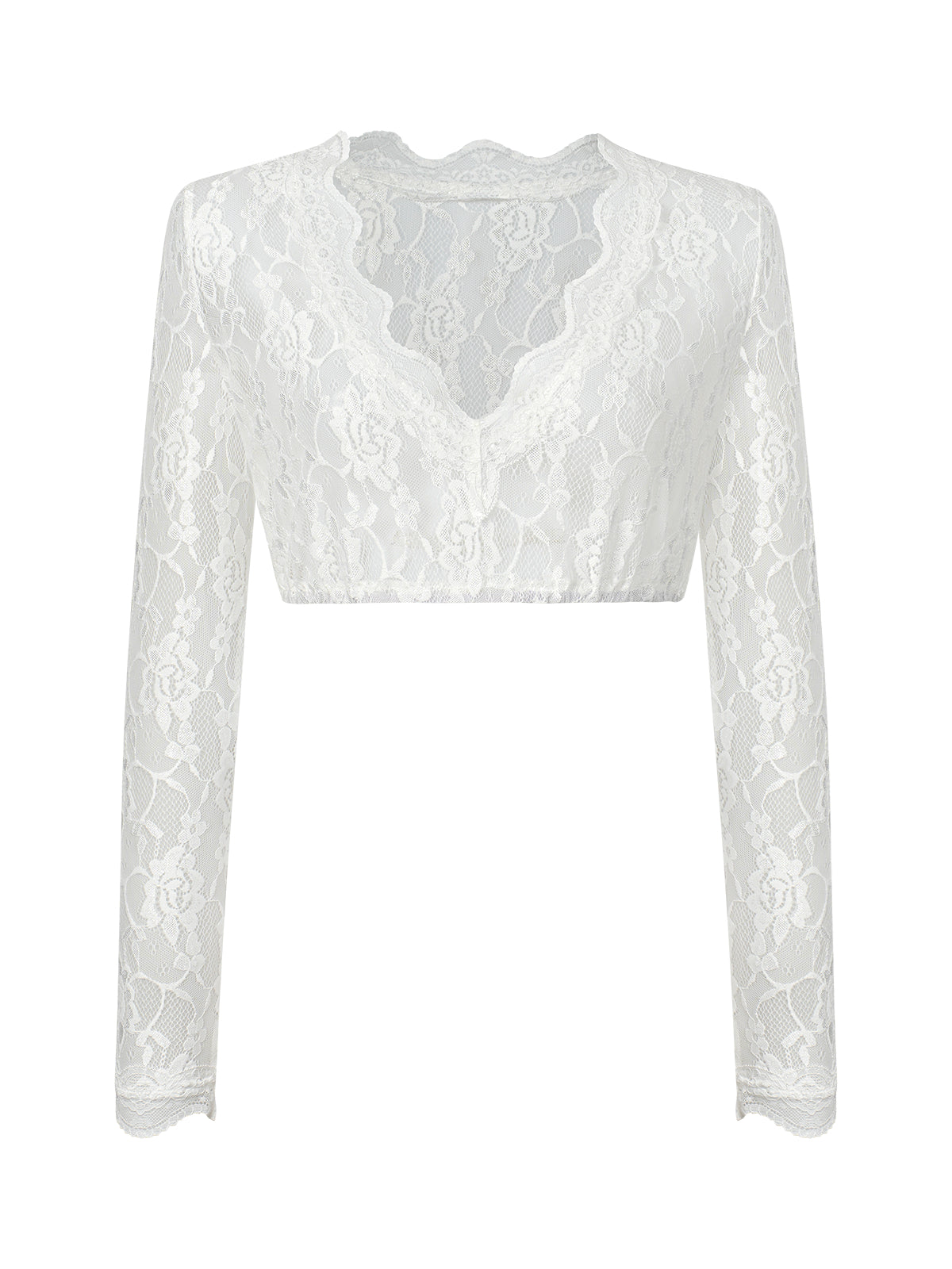 Bluse zum Dirndl Olivia | Weiß | V-Ausschnitt