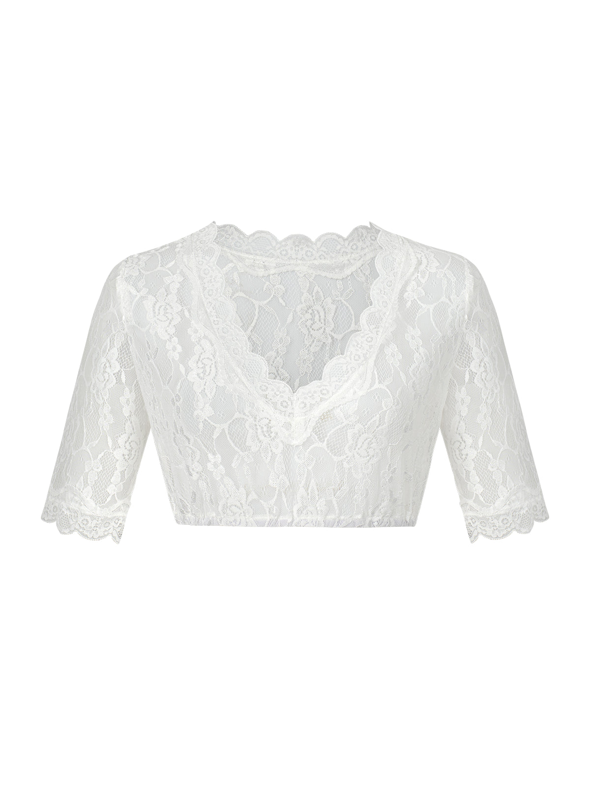 Trachtenbluse Anette – Halbarm, Weiß