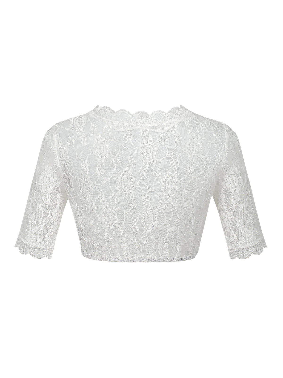Trachtenbluse Anette – Halbarm, Weiß