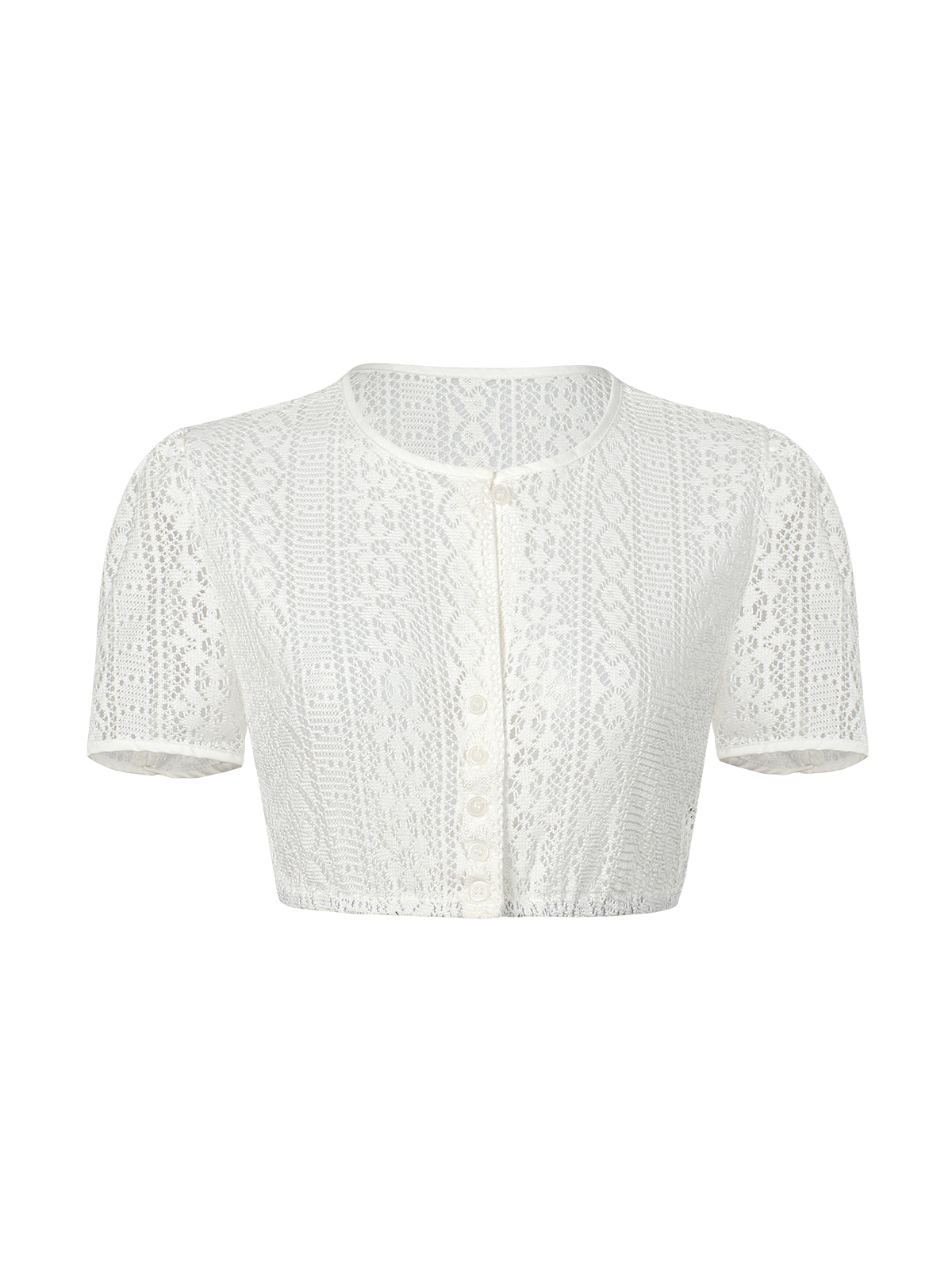 Bluse zum Dirndl Iliana | Weiß | Rundhals