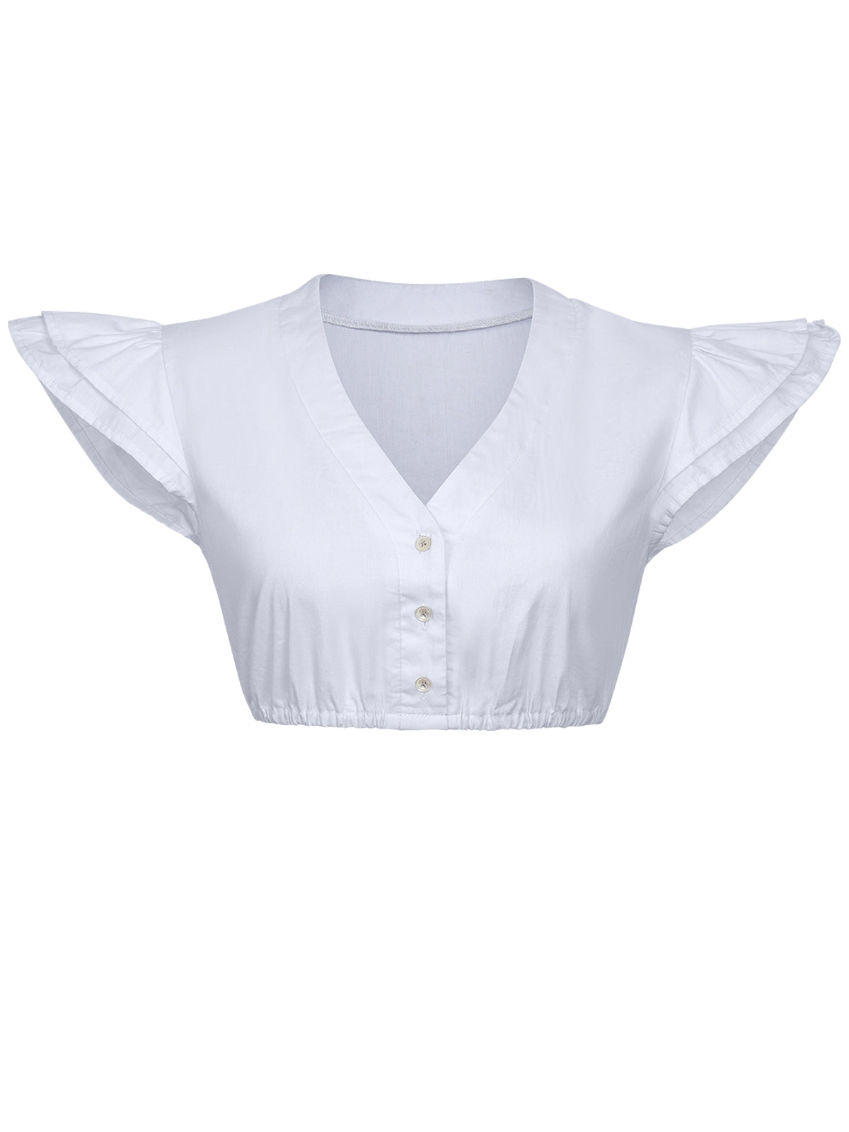 Sue Dirndlbluse im femininen Trachtenlook – Weiß