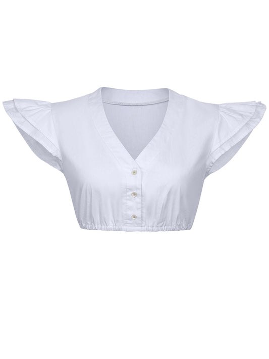 Sue Dirndlbluse im femininen Trachtenlook – Weiß