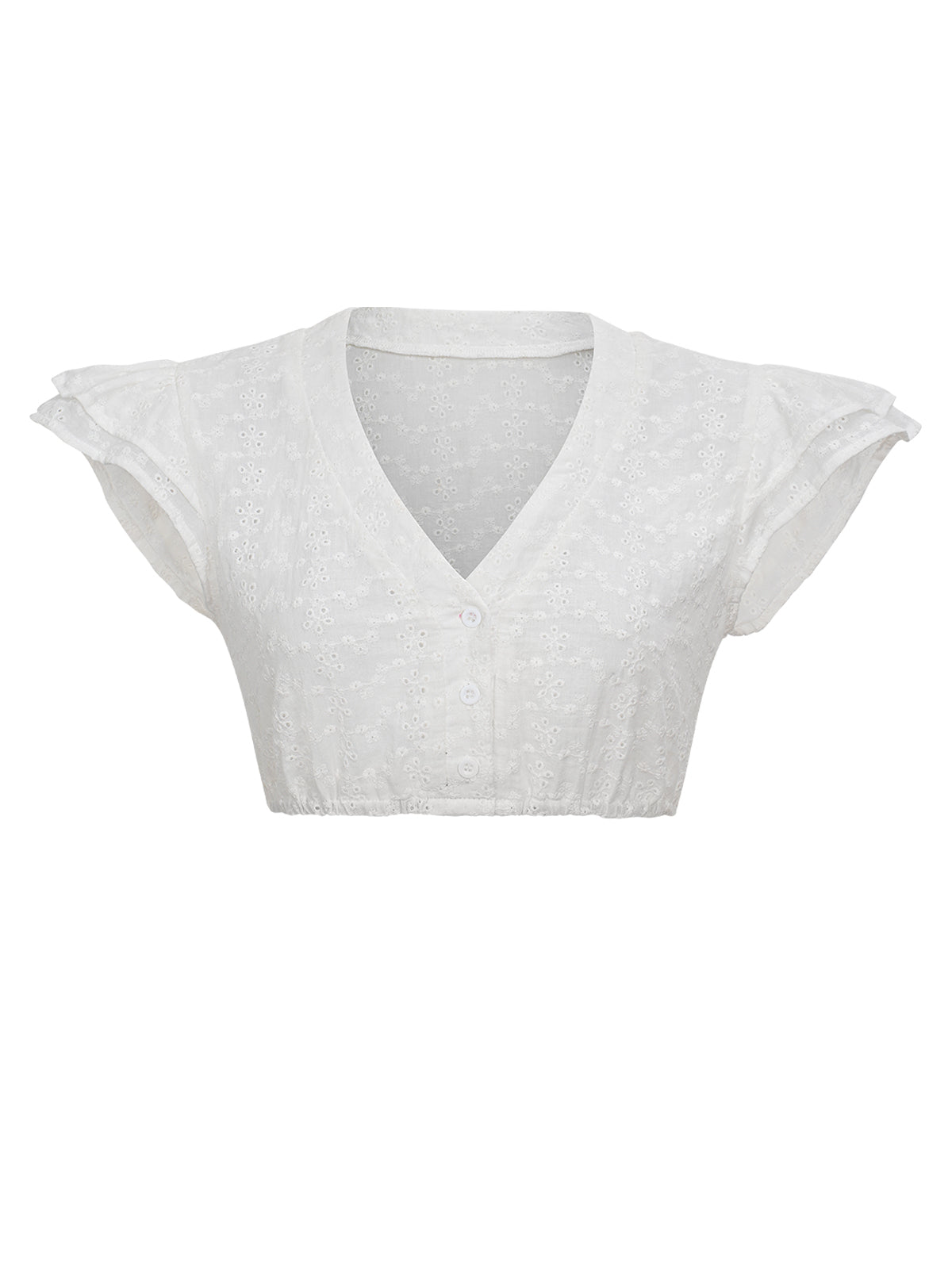 Trachtenbluse Tess – Flügelärmchen, Weiß