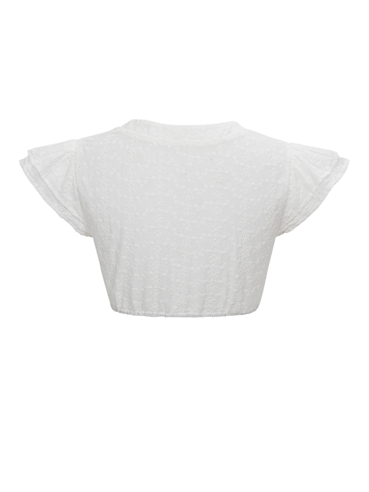 Trachtenbluse Tess – Flügelärmchen, Weiß