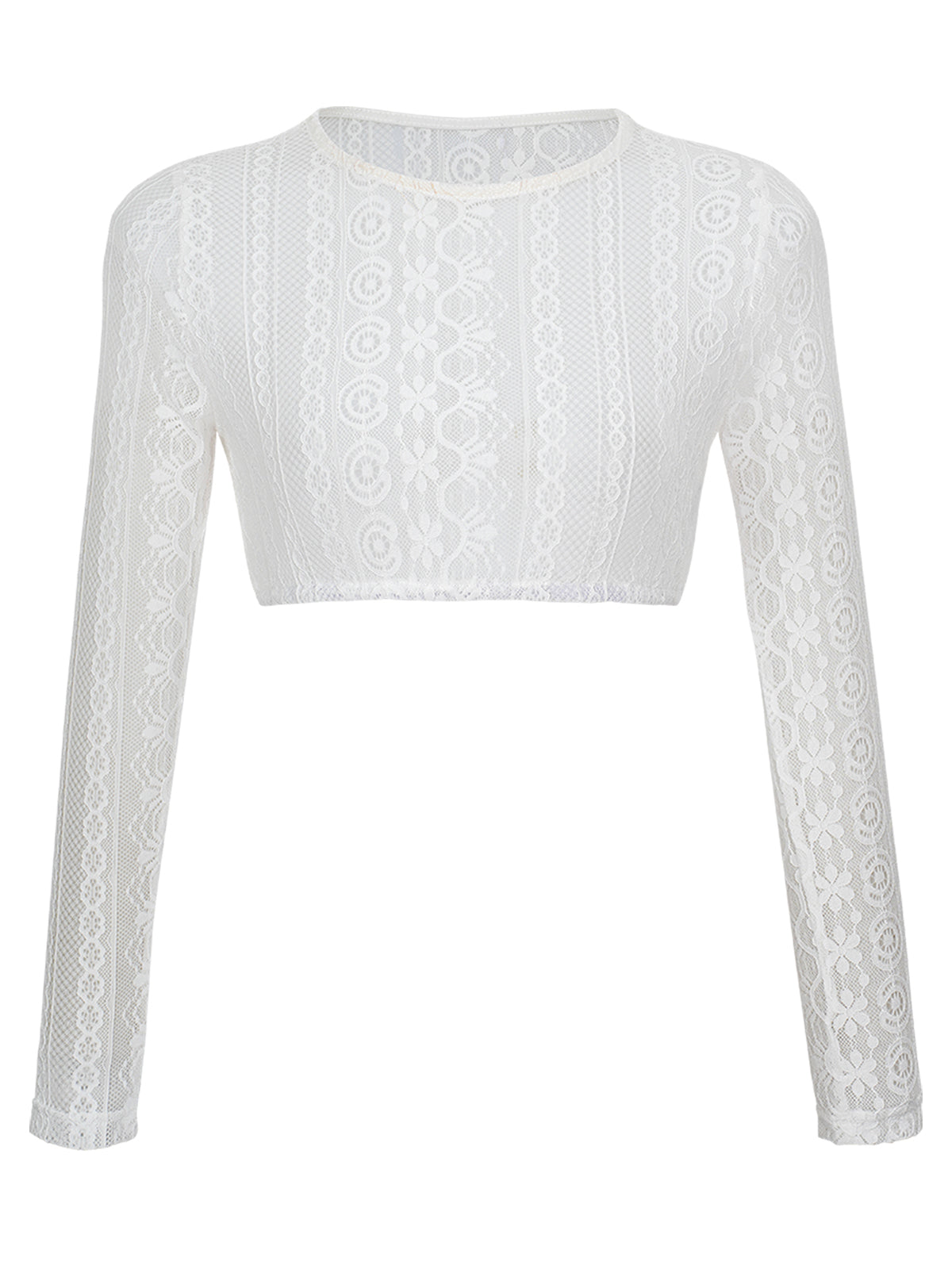 Dirndlbluse Chiara in Weiß mit Rundhals