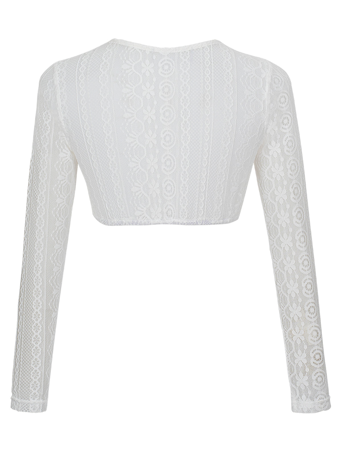 Dirndlbluse Chiara in Weiß mit Rundhals