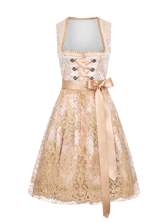 Elana | Traditionelles Dirndl | Gelb | Herz-Ausschnitt
