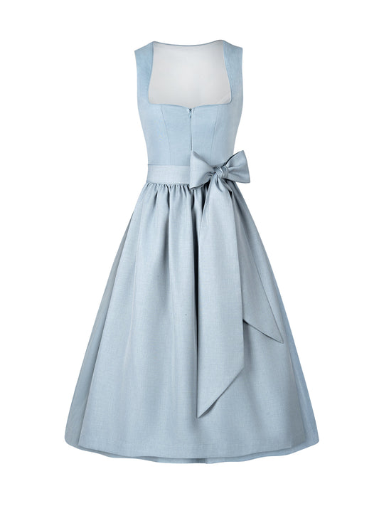 Lena | Traditionelles Dirndl | Blau | Herz-Ausschnitt