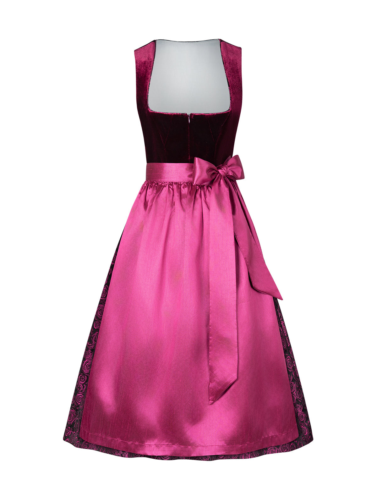 Dirndl Klara in Rosa mit Gerader Ausschnitt
