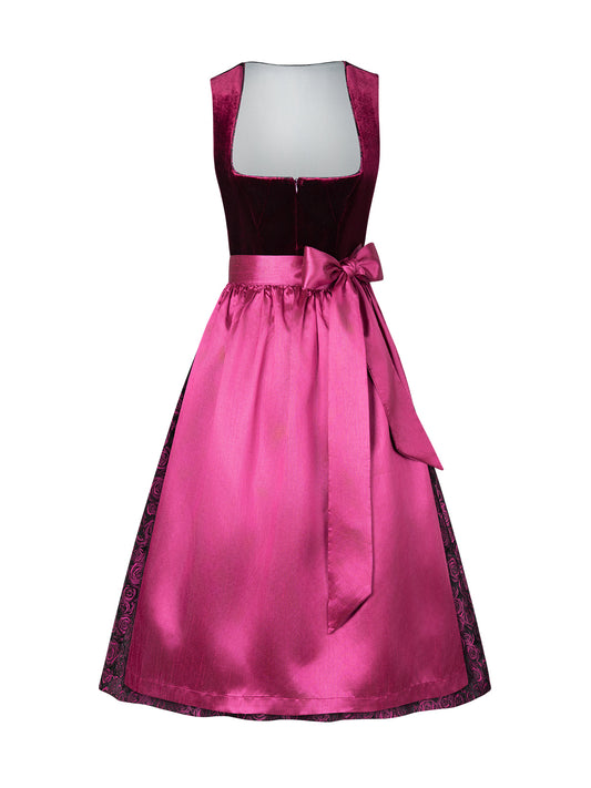 Dirndl Klara in Rosa mit Gerader Ausschnitt