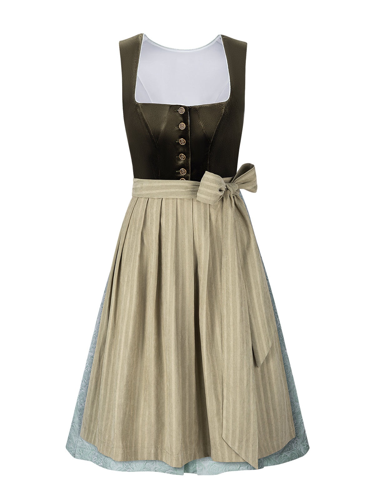 Dirndl Nicole in Grün mit Gerader Ausschnitt