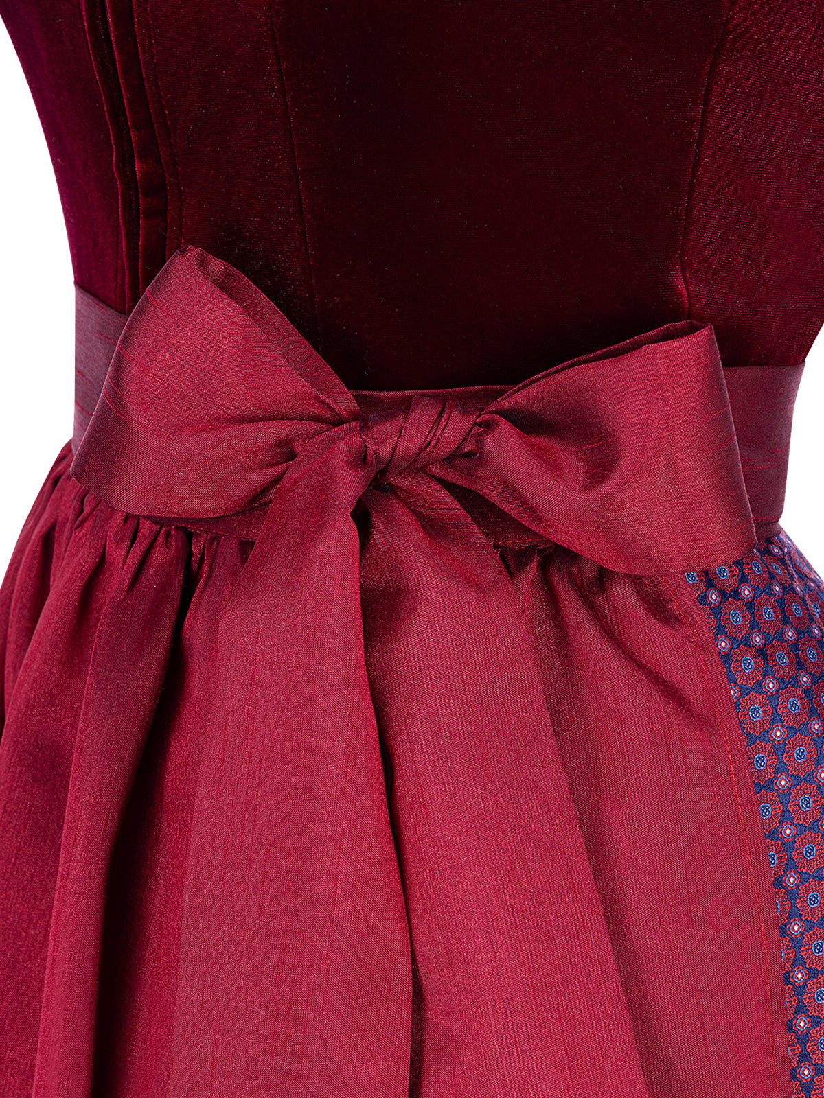 Dirndl Massia in Rot mit Gerader Ausschnitt