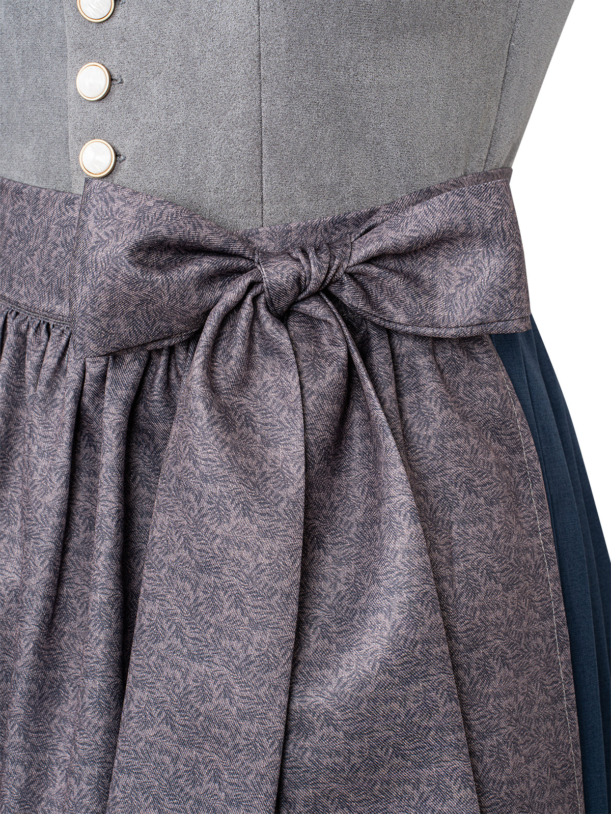 Lottea | Traditionelles Dirndl | Grau | Gerader Ausschnitt