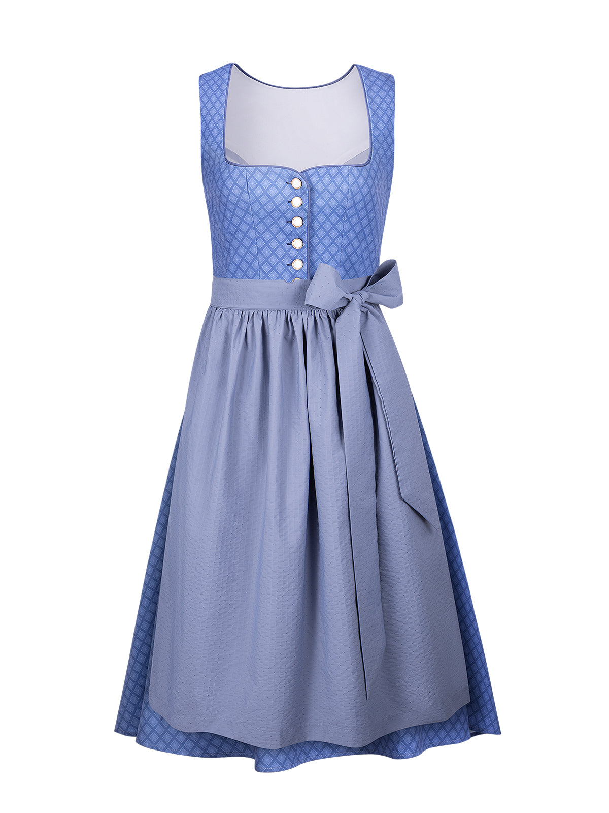 Damen Dirndl Daniela in Blau – Herz-Ausschnitt