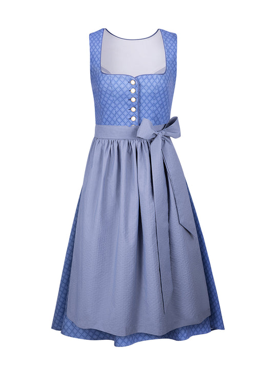 Damen Dirndl Daniela in Blau – Herz-Ausschnitt