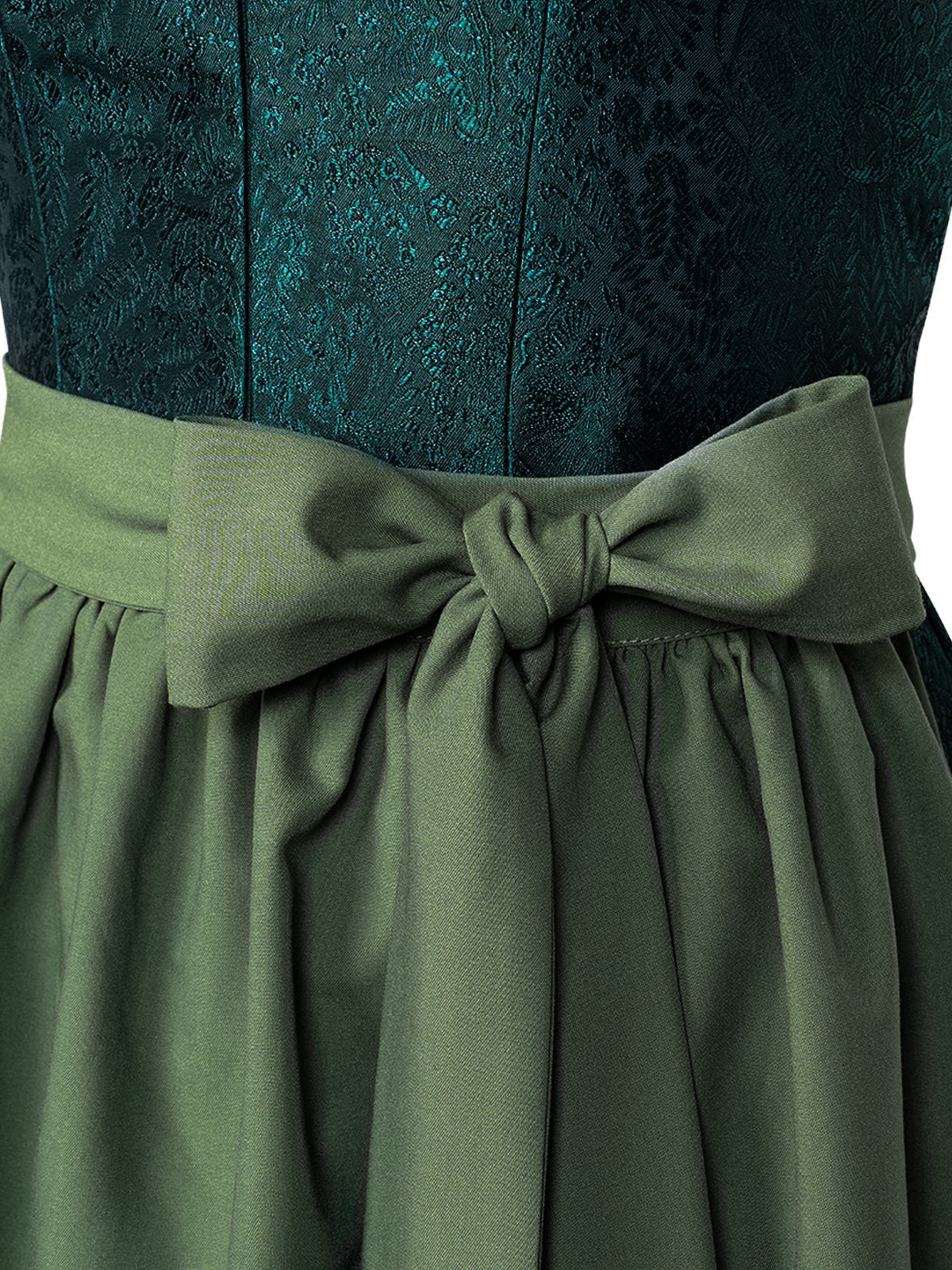 Dirndl Julia in Grün mit Gerader Ausschnitt