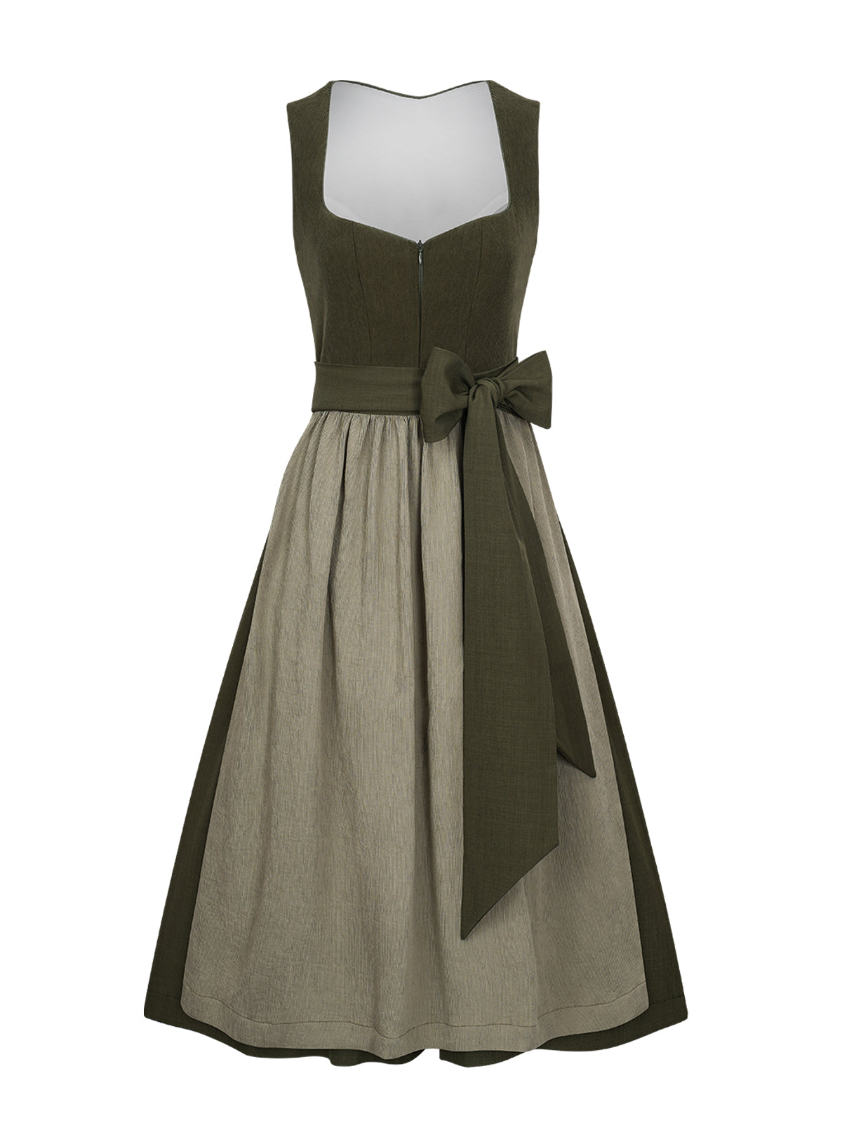 Damen Dirndl Kira in Grün – Herz-Ausschnitt