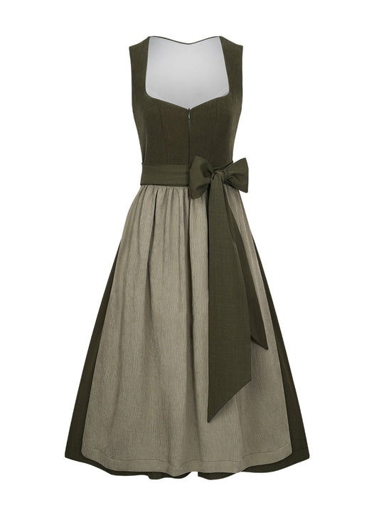 Damen Dirndl Kira in Grün – Herz-Ausschnitt