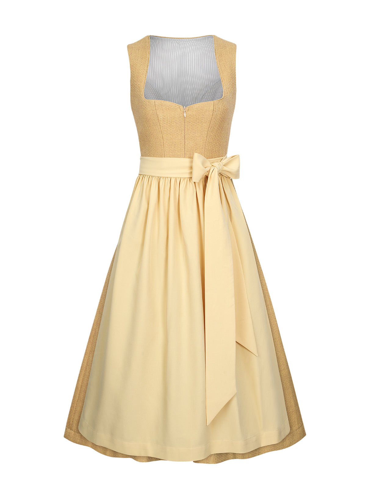 Dirndl Camille in Gelb mit Herz-Ausschnitt