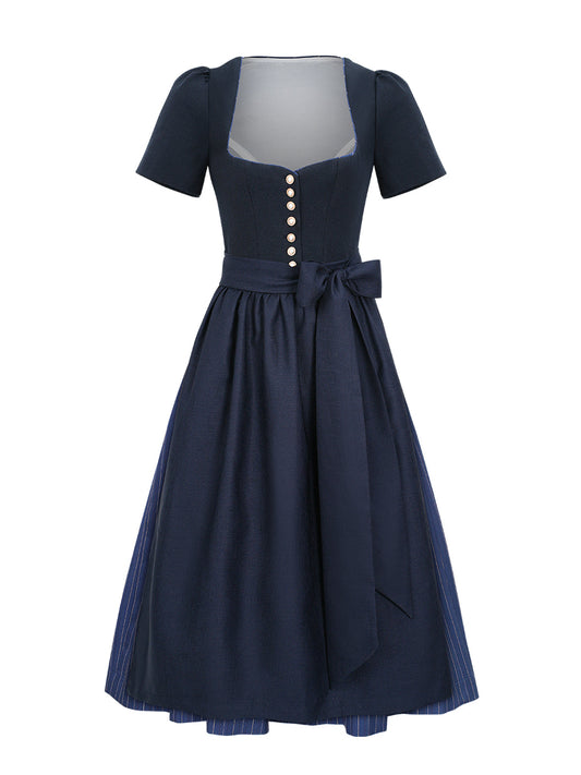 Damen Dirndl Ava in Blau – Herz-Ausschnitt