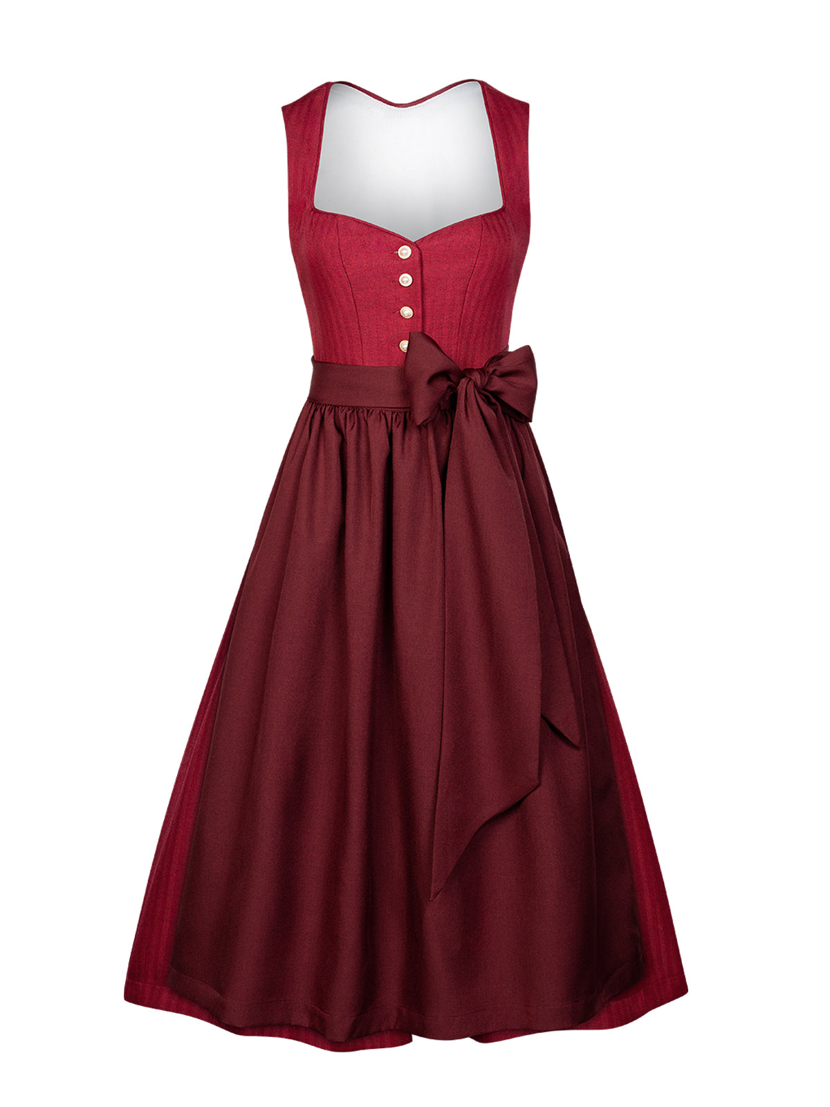 Amana | Traditionelles Dirndl | Rot | Herz-Ausschnitt