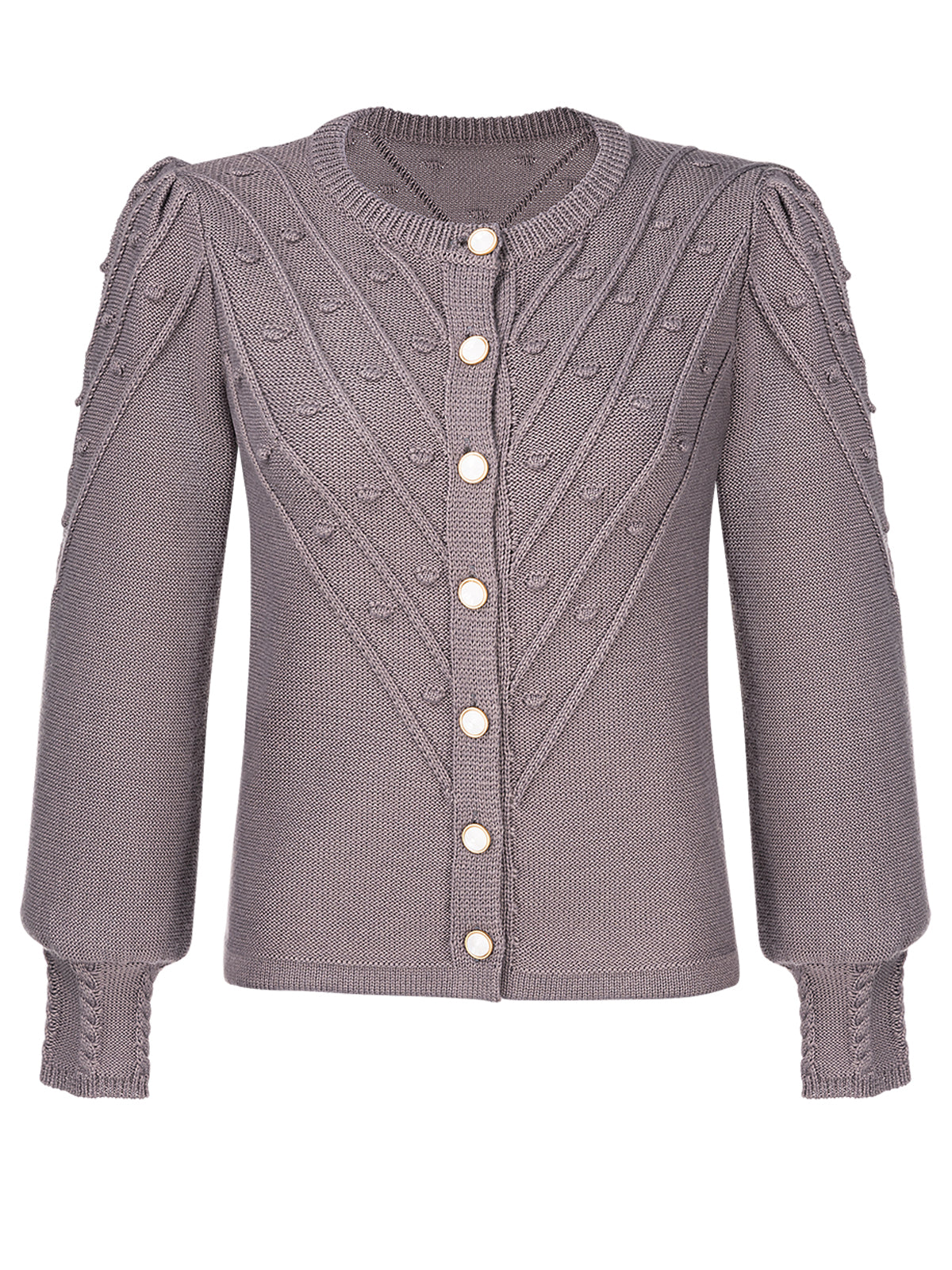 Renata – Trachten-Strickjacke in Grau