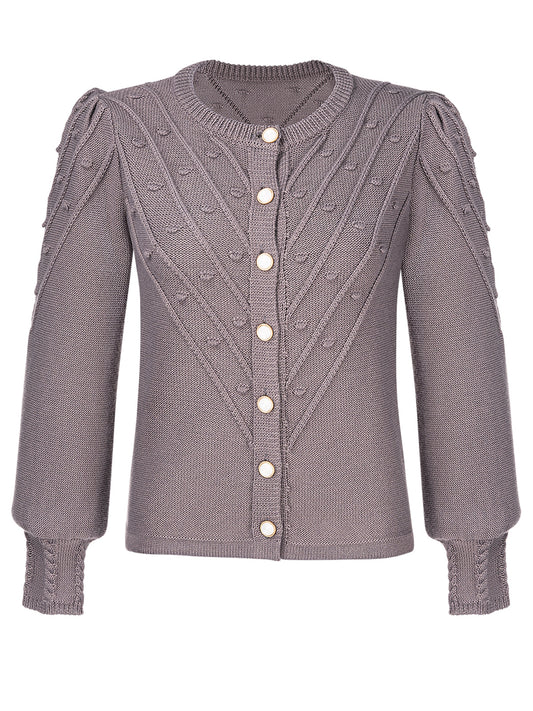 Renata – Trachten-Strickjacke in Grau