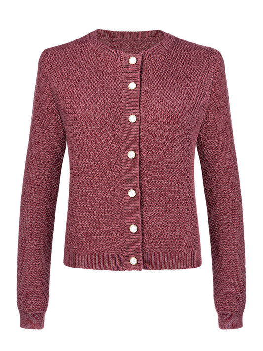 Amalia – Trachten-Strickjacke in Lila