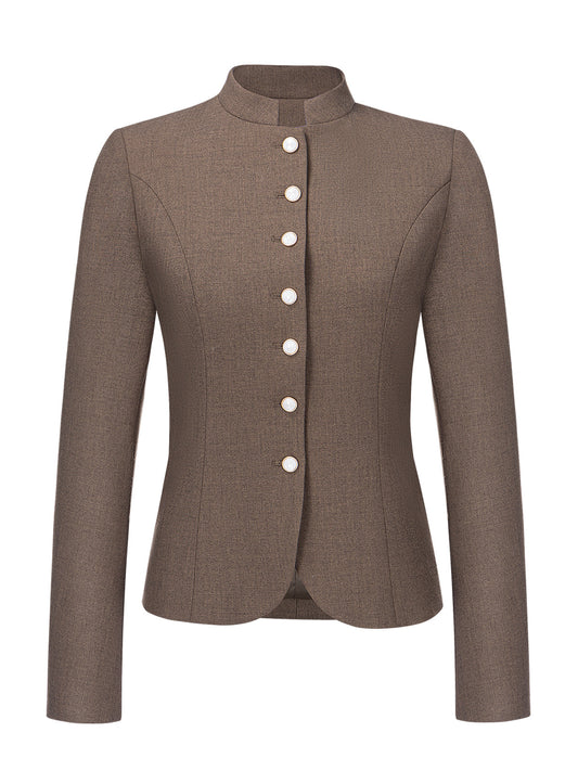 Damen Trachtenjacke Barly Dark Olive in Braun