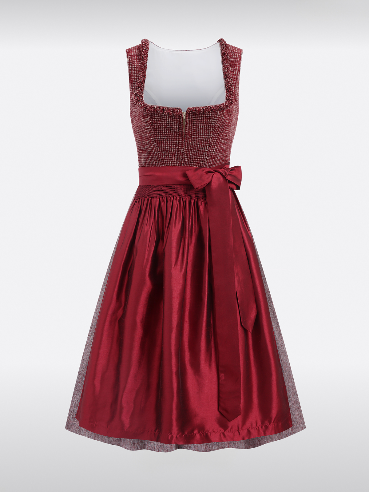 Damen Dirndl Morina in Rot – Gerader Ausschnitt