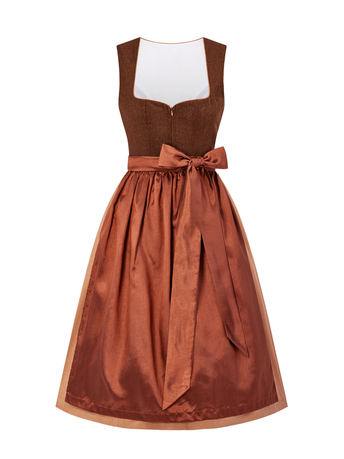 Damen Dirndl Hanni in Braun – Herz-Ausschnitt