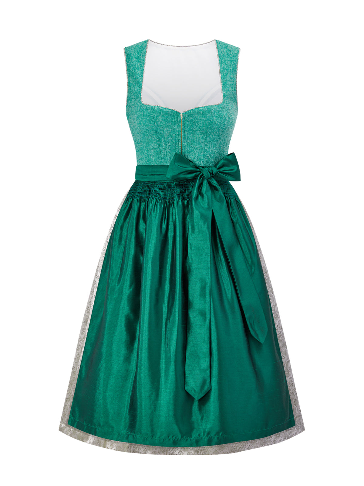 Damen Dirndl Hailey in Grün – Herz-Ausschnitt
