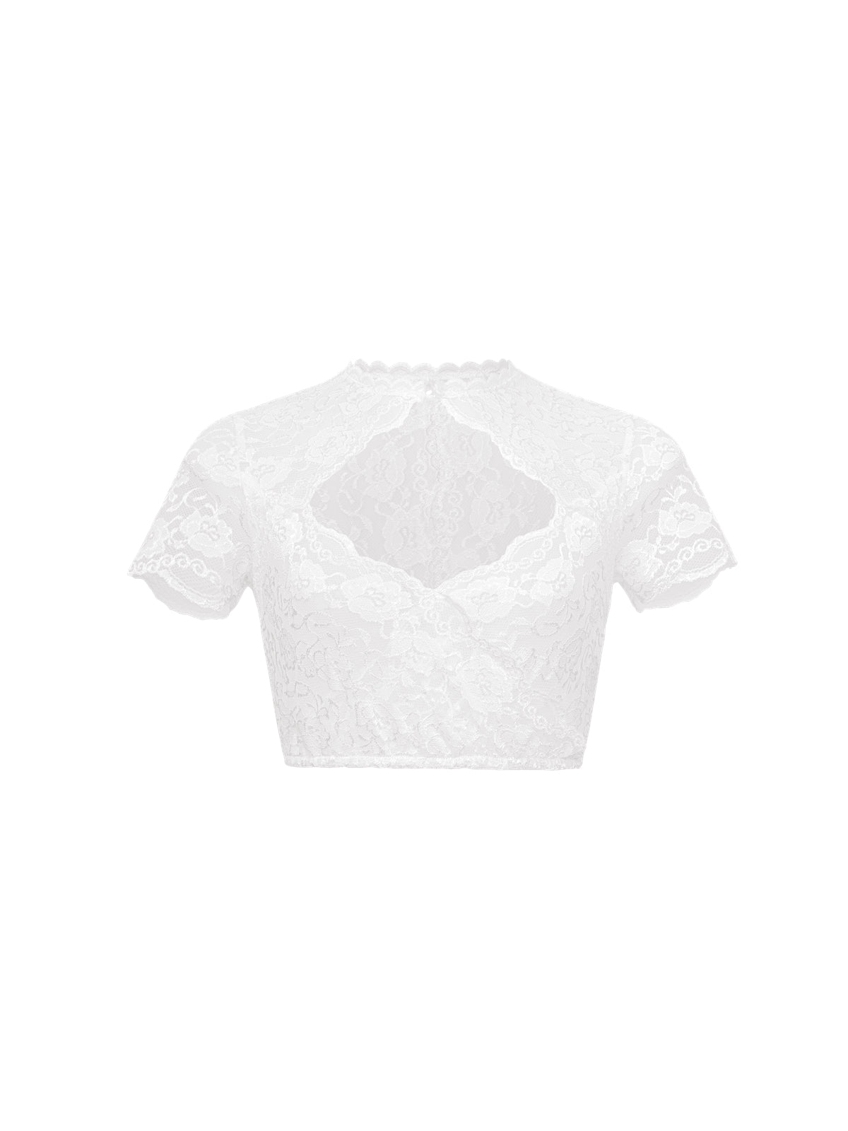 Bluse zum Dirndl Paulina | Weiß | Rundhals