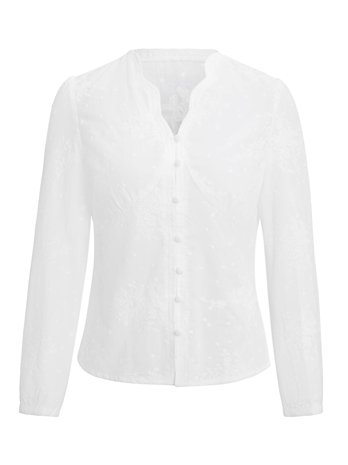 Vausschnitt Blusen - Una – Elegante Damenbluse mit V-Ausschnitt