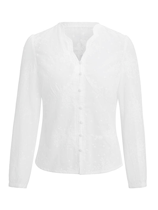 Vausschnitt Blusen - Una – Elegante Damenbluse mit V-Ausschnitt
