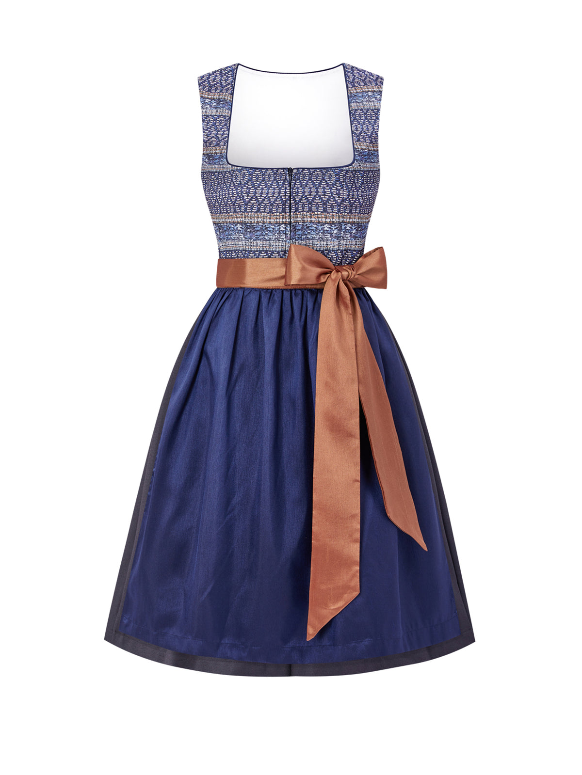 Trachten-Dirndl Lotta | Blau | Gerader Ausschnitt