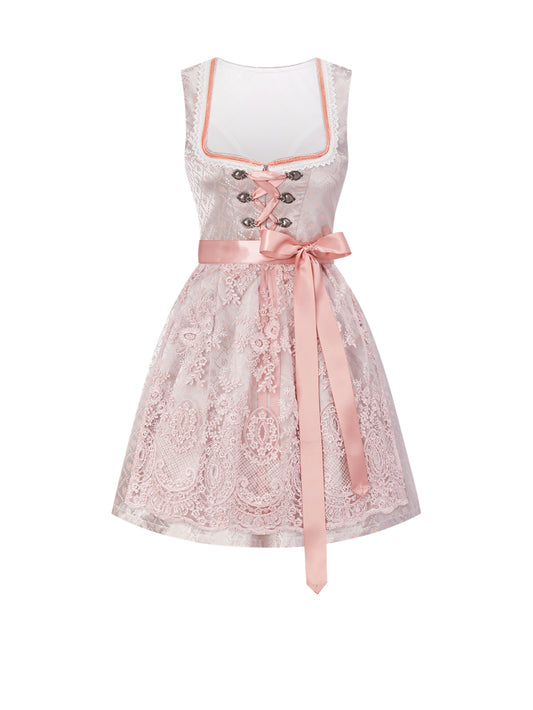 Dirndl Biania in Rosa mit Herz-Ausschnitt