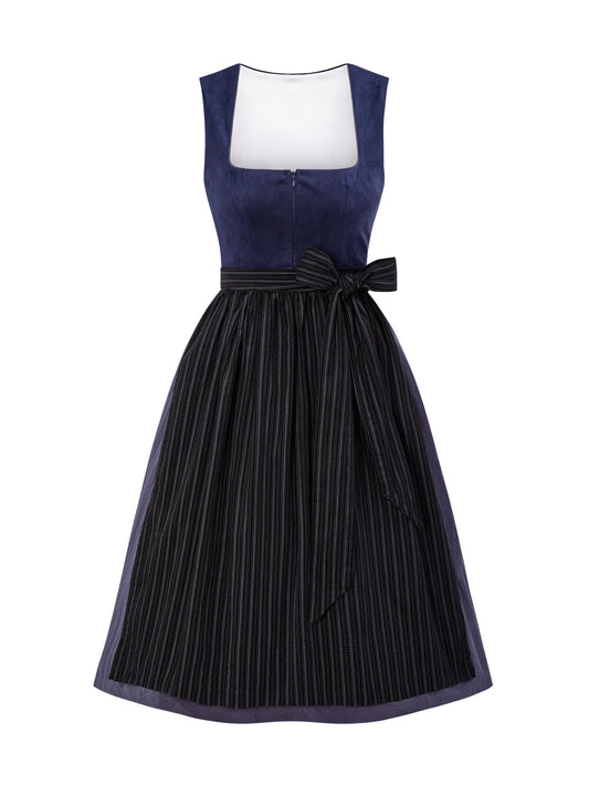 Yuna | Traditionelles Dirndl | Blau | Gerader Ausschnitt