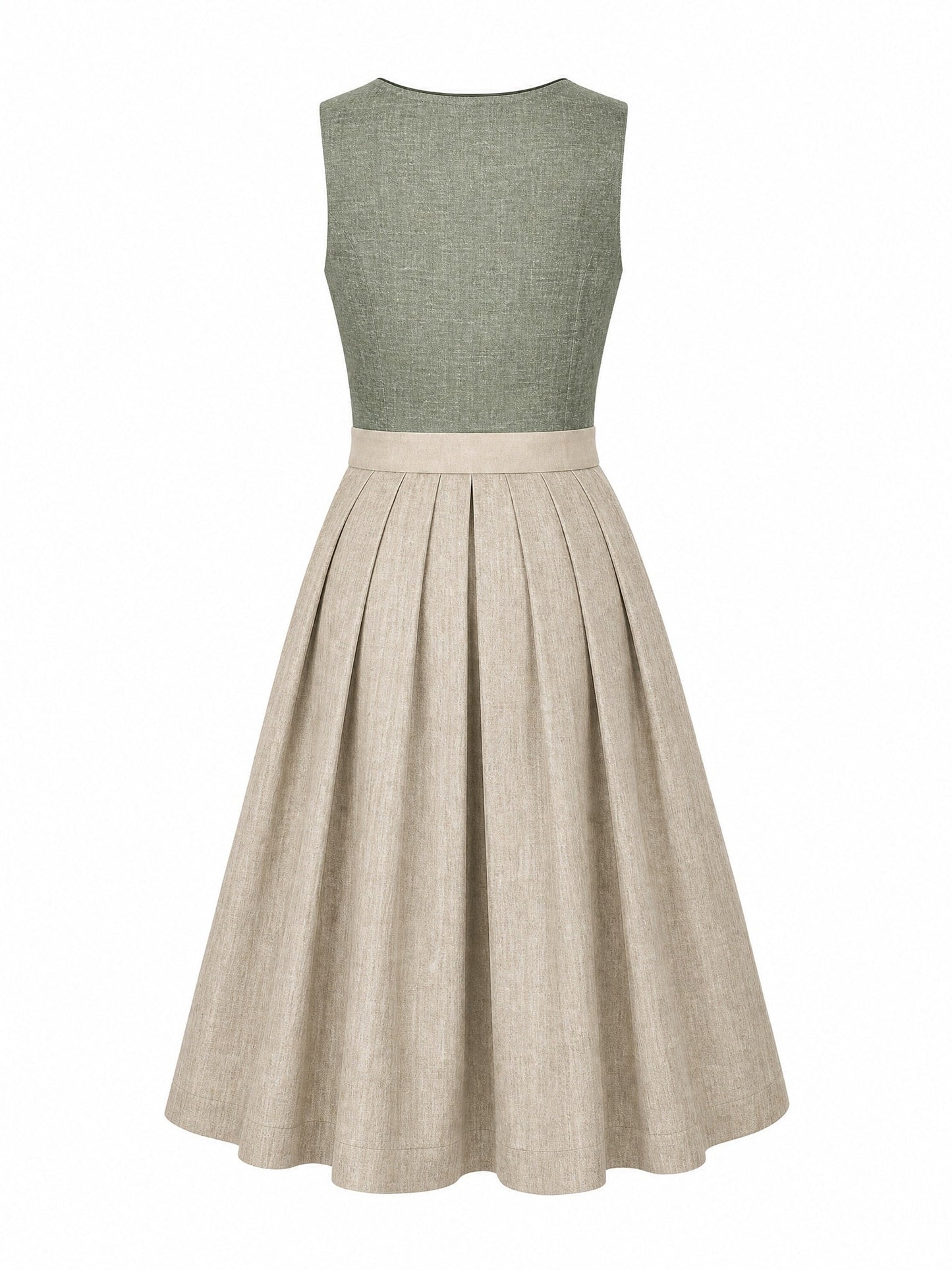 Dirndl Annika in Graphit mit Perlgrau Schürze - Rückansicht