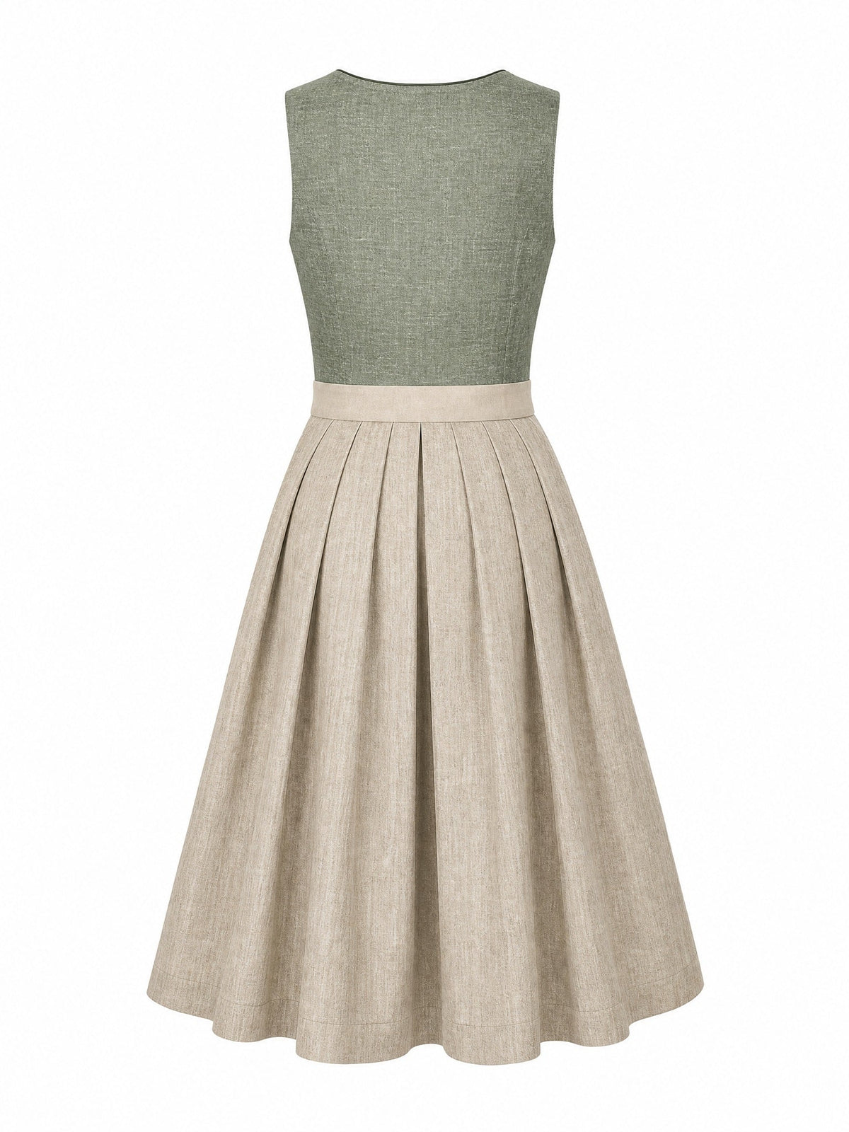 Dirndl Annika in Graphit mit Perlgrau Schürze - Rückansicht