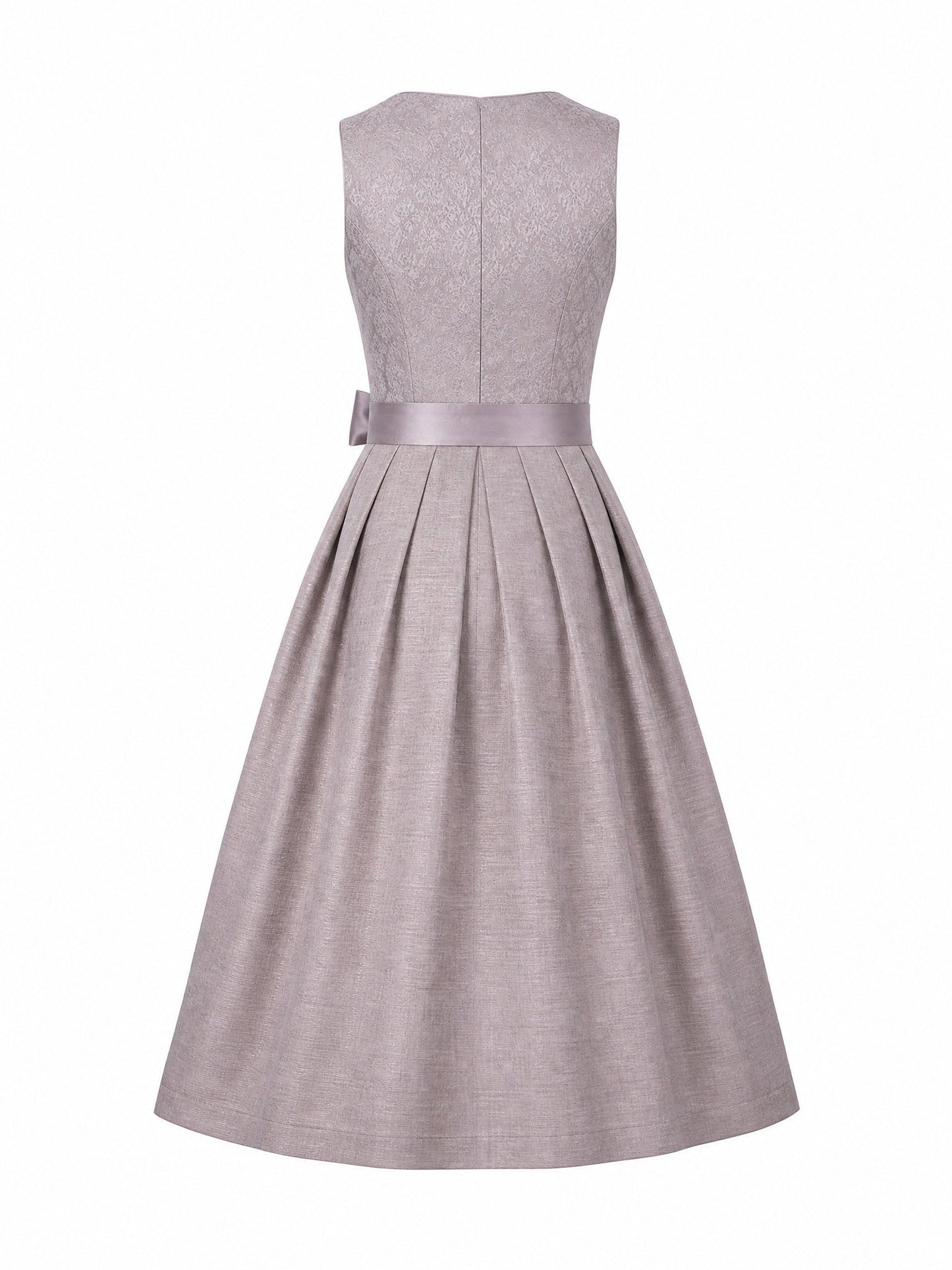 Dirndl Freya in Alt-Lavendel mit Elfenbein Schürze - Rückansicht