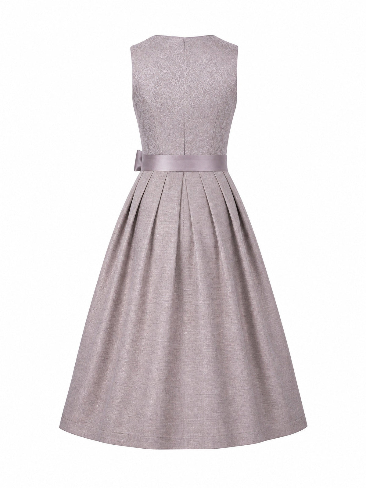 Dirndl Freya in Alt-Lavendel mit Elfenbein Schürze - Rückansicht