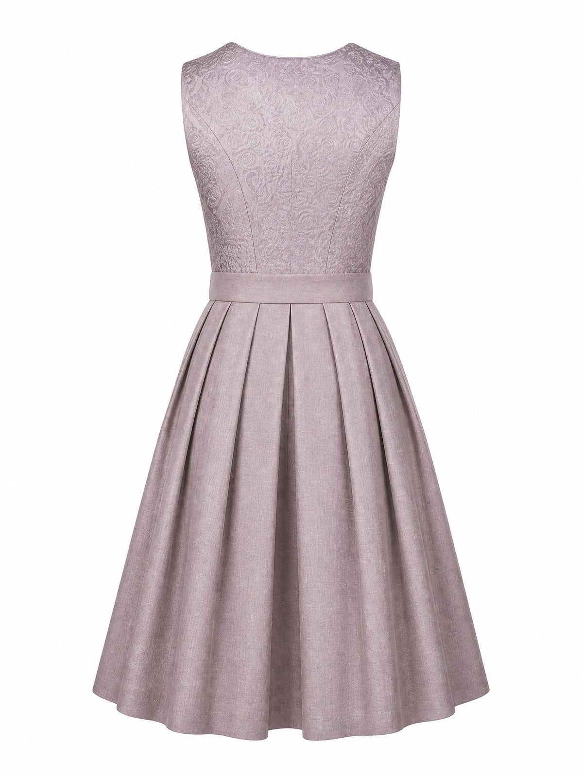 Dirndl Bea in Alt-Lavendel mit Elfenbein Schürze - Rückansicht