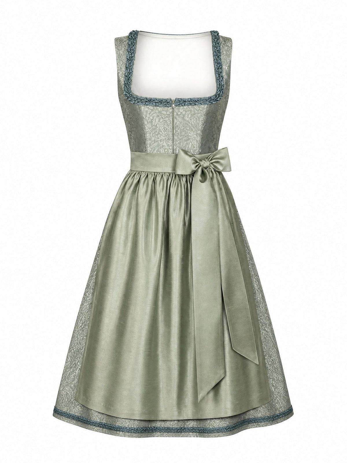 Dirndl Romy in Weizengold mit Elfenbein Schürze - Vorderansicht