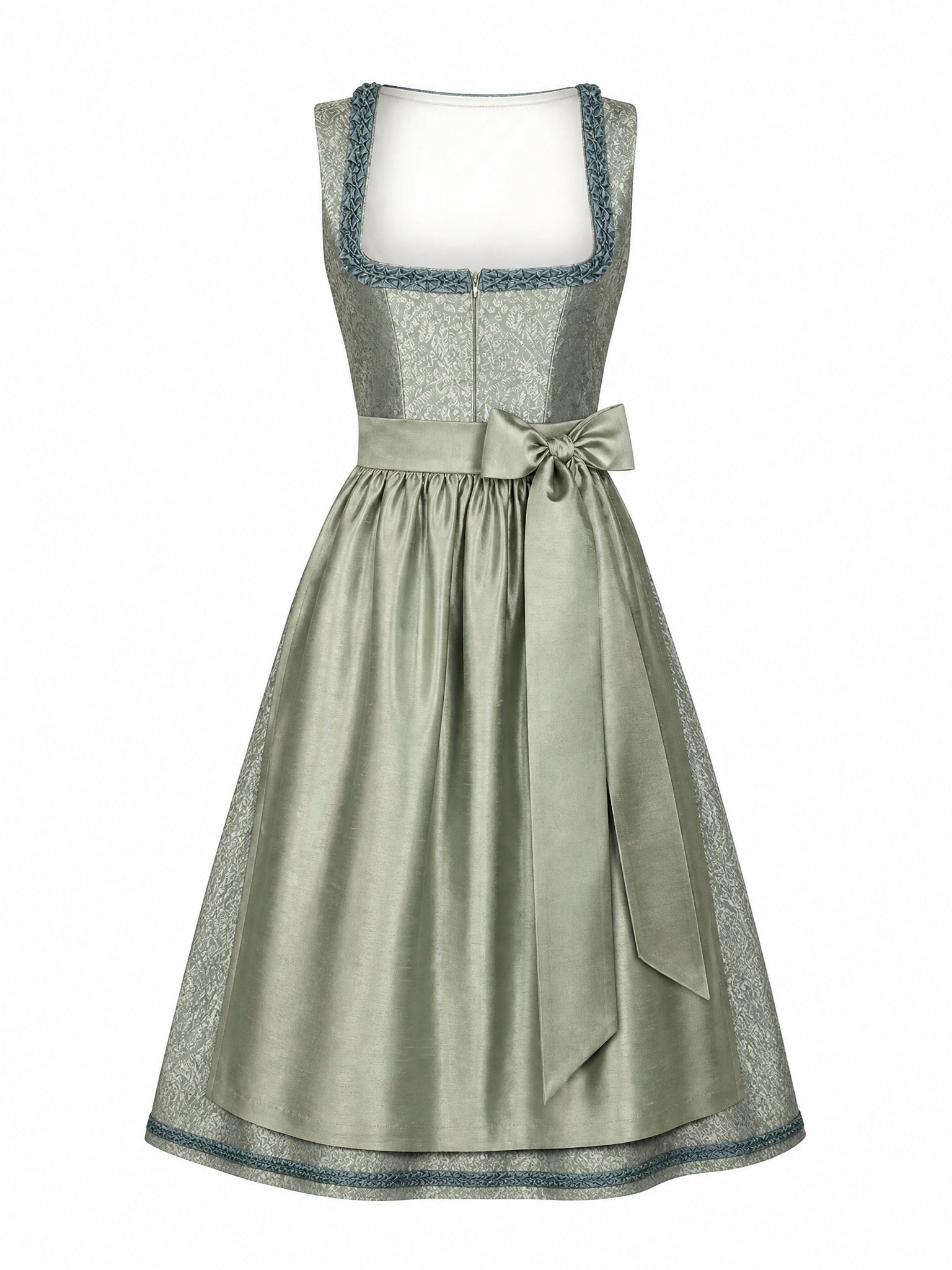 Dirndl Romy in Weizengold mit Elfenbein Schürze - Vorderansicht