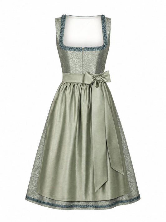 Dirndl Romy in Weizengold mit Elfenbein Schürze - Vorderansicht