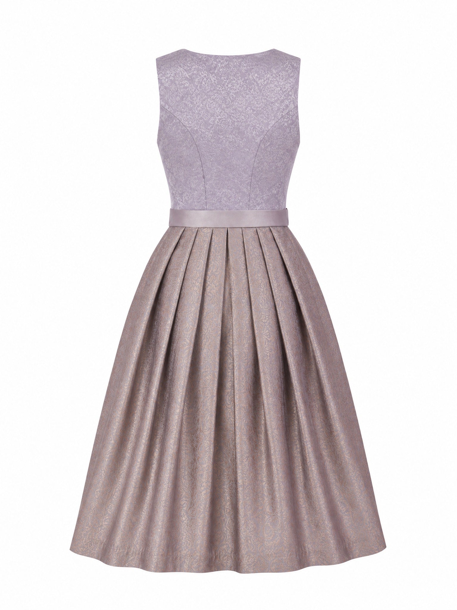 Dirndl Ronja in Alt-Lavendel mit Elfenbein Schürze - Rückansicht