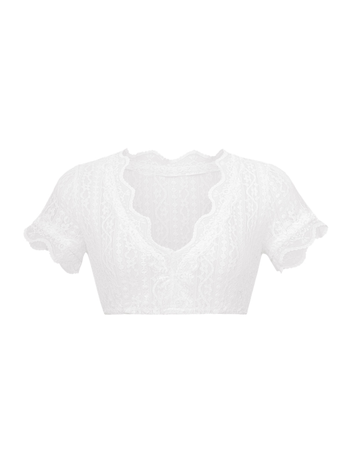 Bluse zum Dirndl Hadia | Weiß | V-Ausschnitt