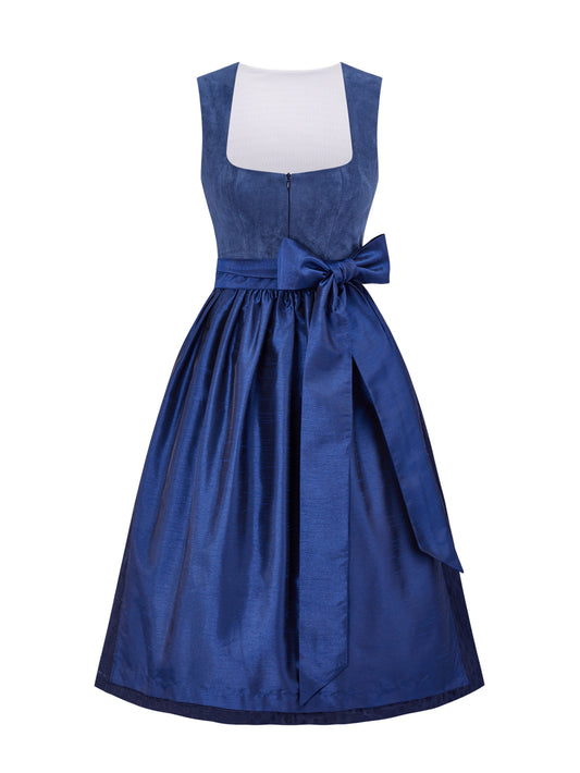 Dirndl Amike in Blau mit Gerader Ausschnitt