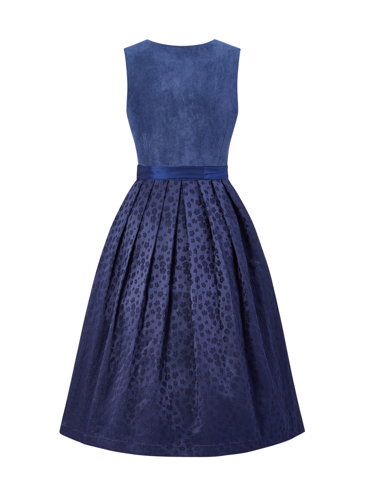 Dirndl Amike in Blau mit Gerader Ausschnitt